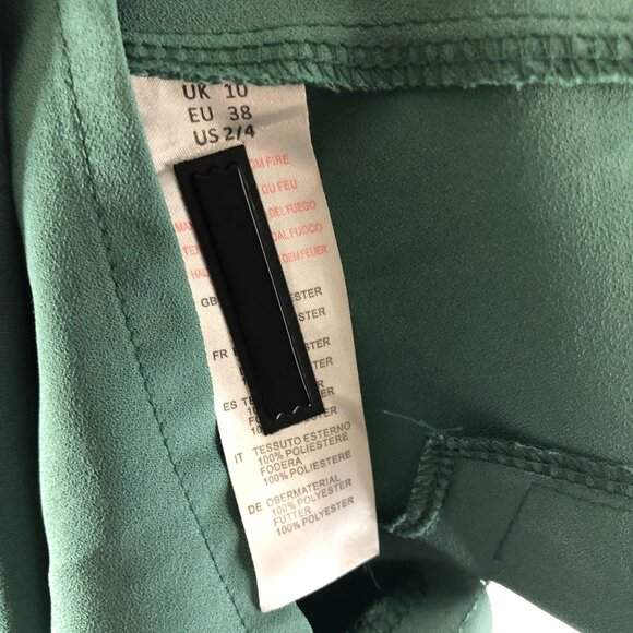 Uttam Boutique Dress Sheath Wiggle Retro Waterfall Neckline Pockets Green US 2/4 - Picture 4 of 4